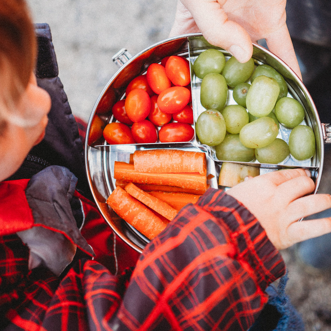 Round Stainless Steel Airtight Take-Out Container with Dividers