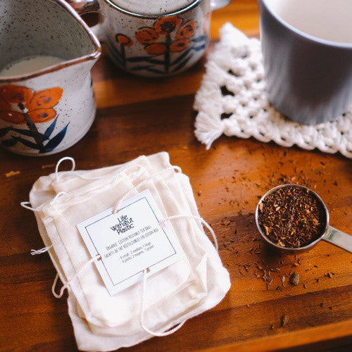 Organic Cotton Reusable Tea Bags - 12 bags