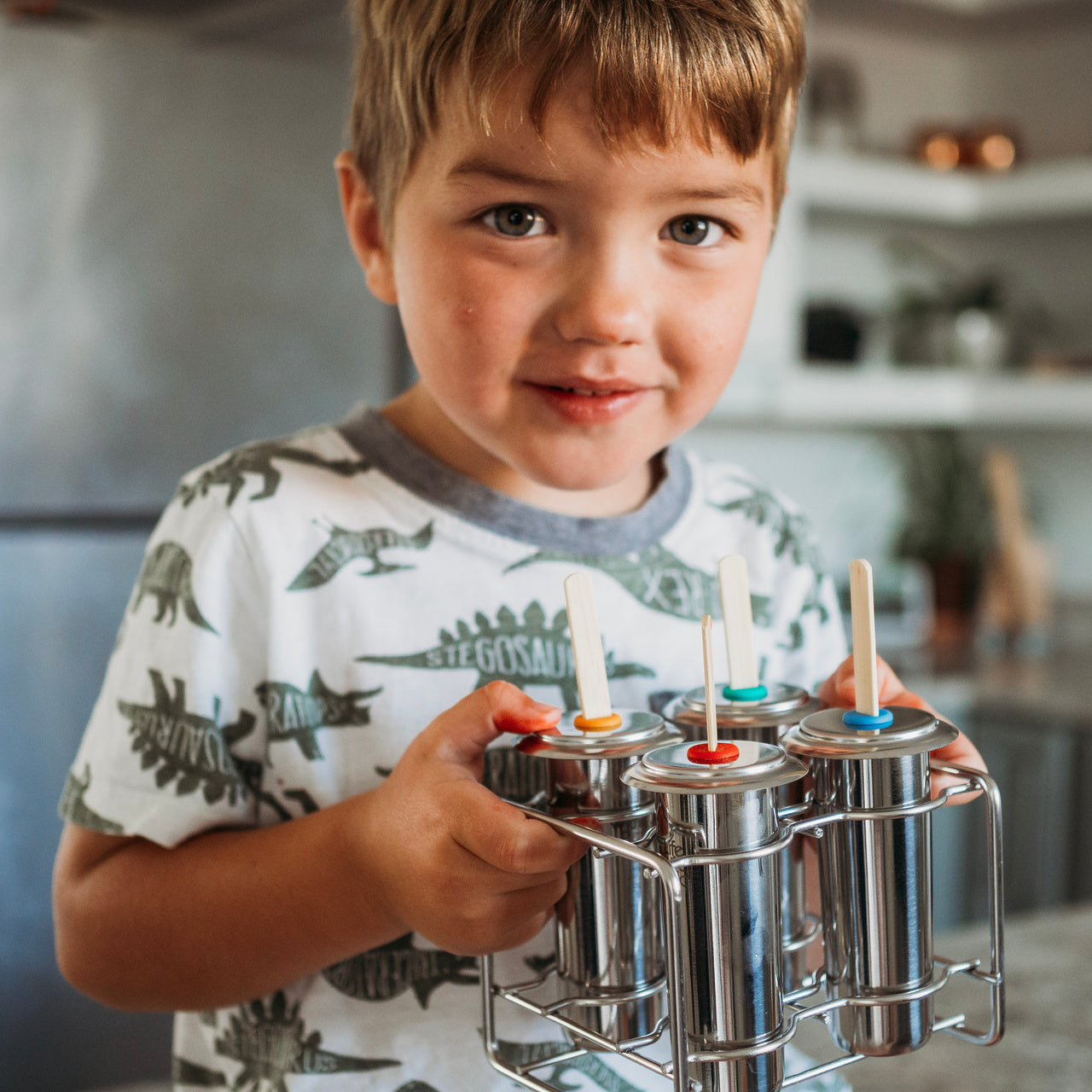 Kit Freezycup en acier inoxydable - 4 Freezycups et couvercles, 1 support, 16 bâtonnets, 16 joints