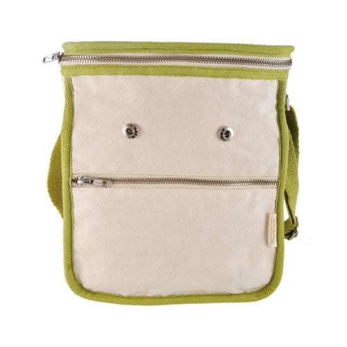 Wool Insulated Organic Cotton Lunch Bag - Olive Trim