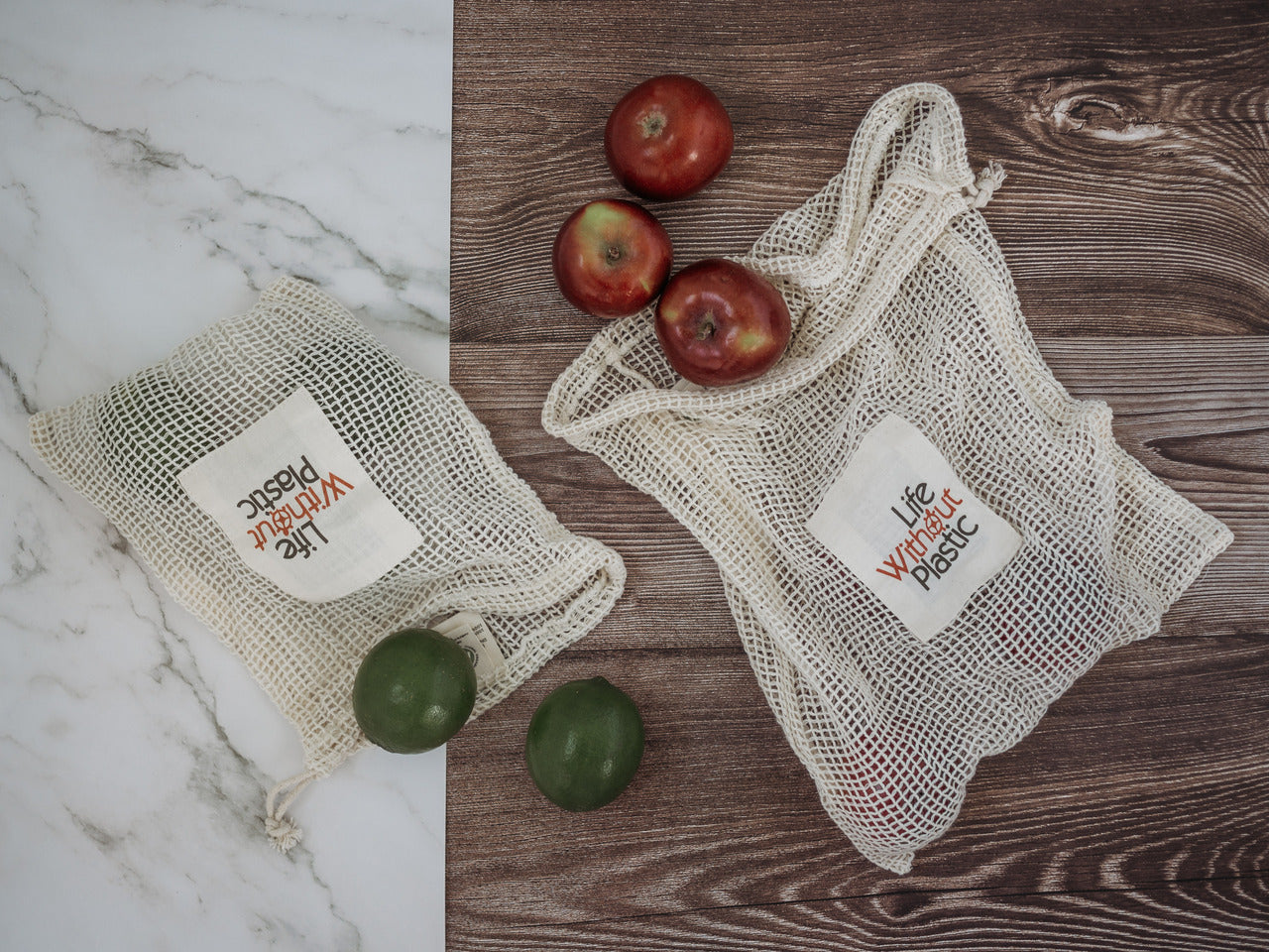 Organic Cotton Mesh SMALL Produce Bags - Bundle of 4