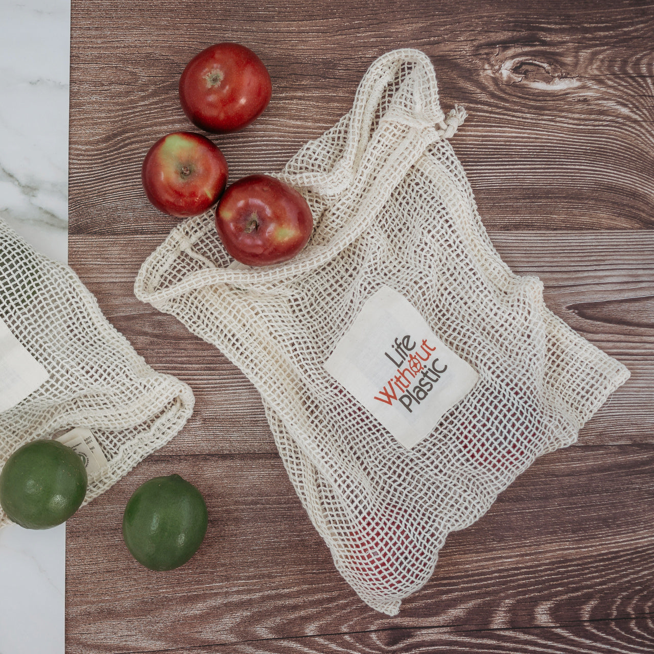 Organic Cotton Mesh LARGE Produce Bag - Bundle of 3