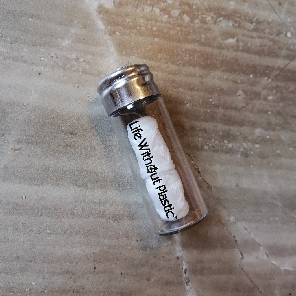 Plastic-Free Dental Floss in Glass Jar