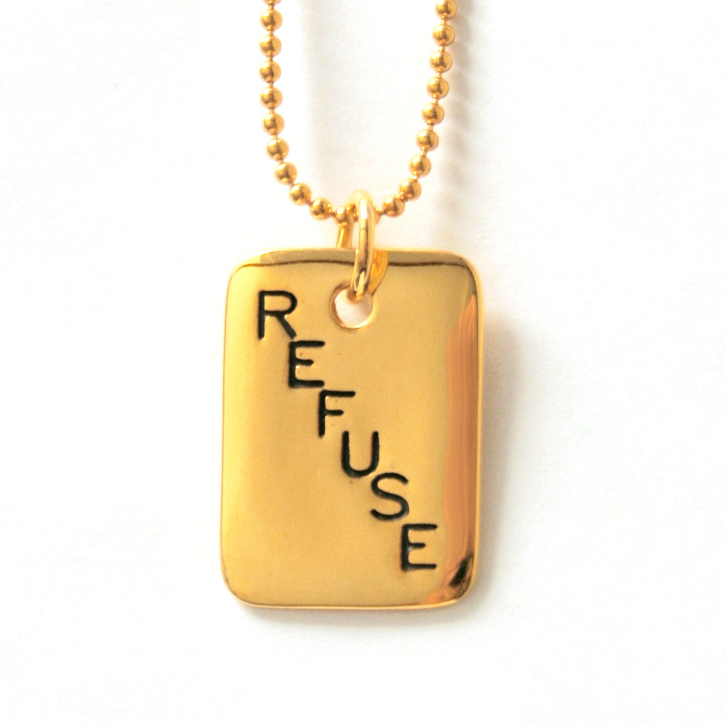 PPC Necklace - 'Refuse Plastic' - Gold