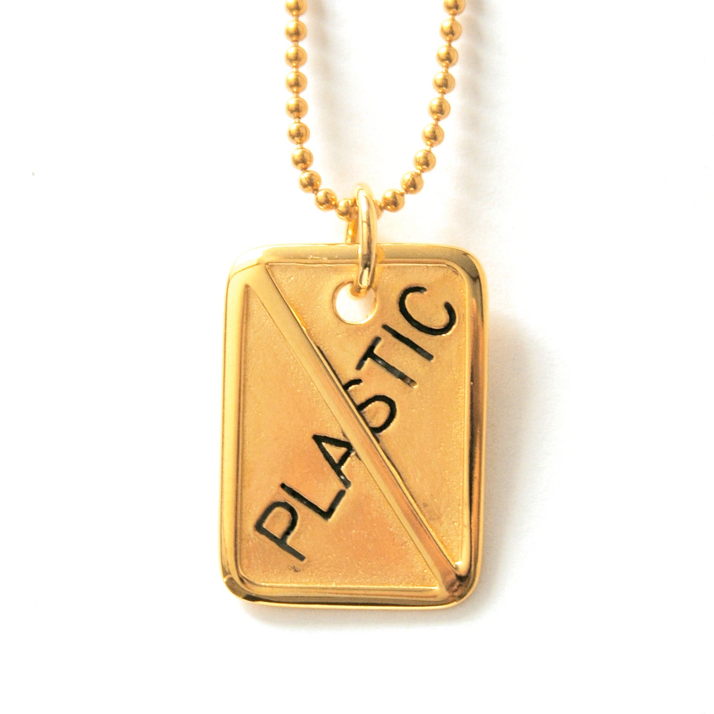 PPC Necklace - 'Refuse Plastic' - Gold