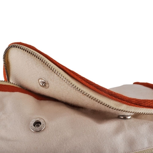 Wool Insulated Organic Cotton Lunch Bag - Orange Trim