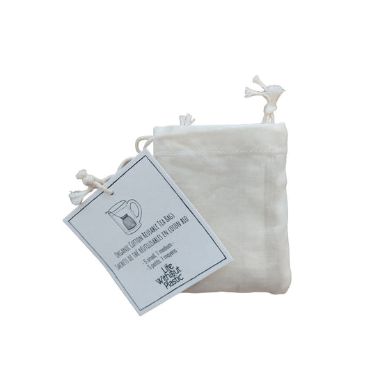 Organic Cotton Reusable Tea Bags - 12 bags
