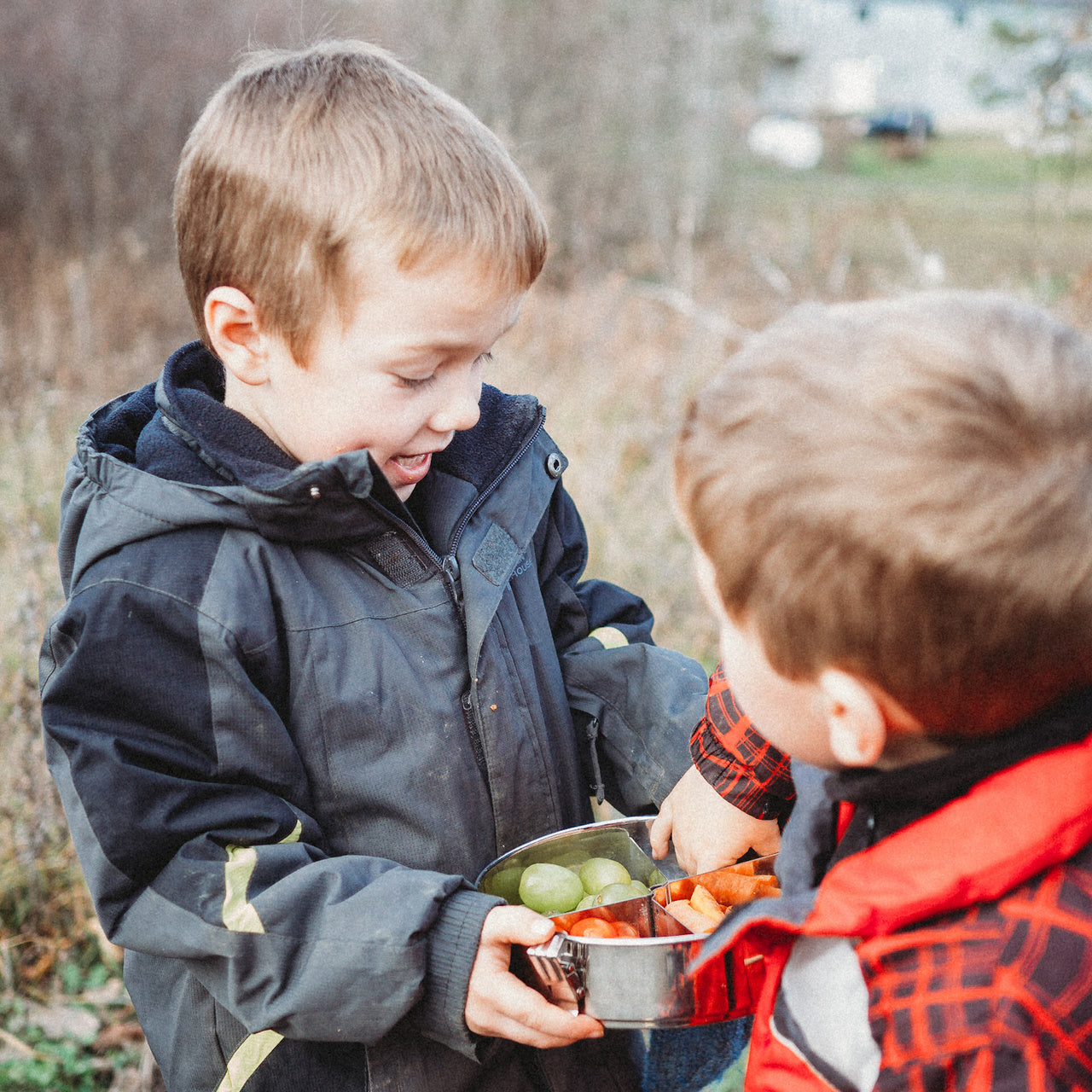 Round Stainless Steel Airtight Take-Out Container with Dividers