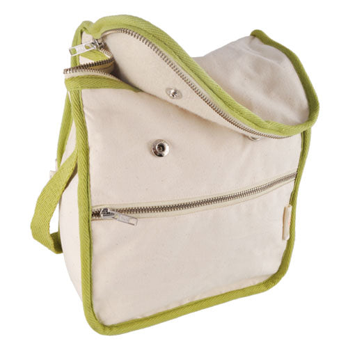 Wool Insulated Organic Cotton Lunch Bag - Olive Trim