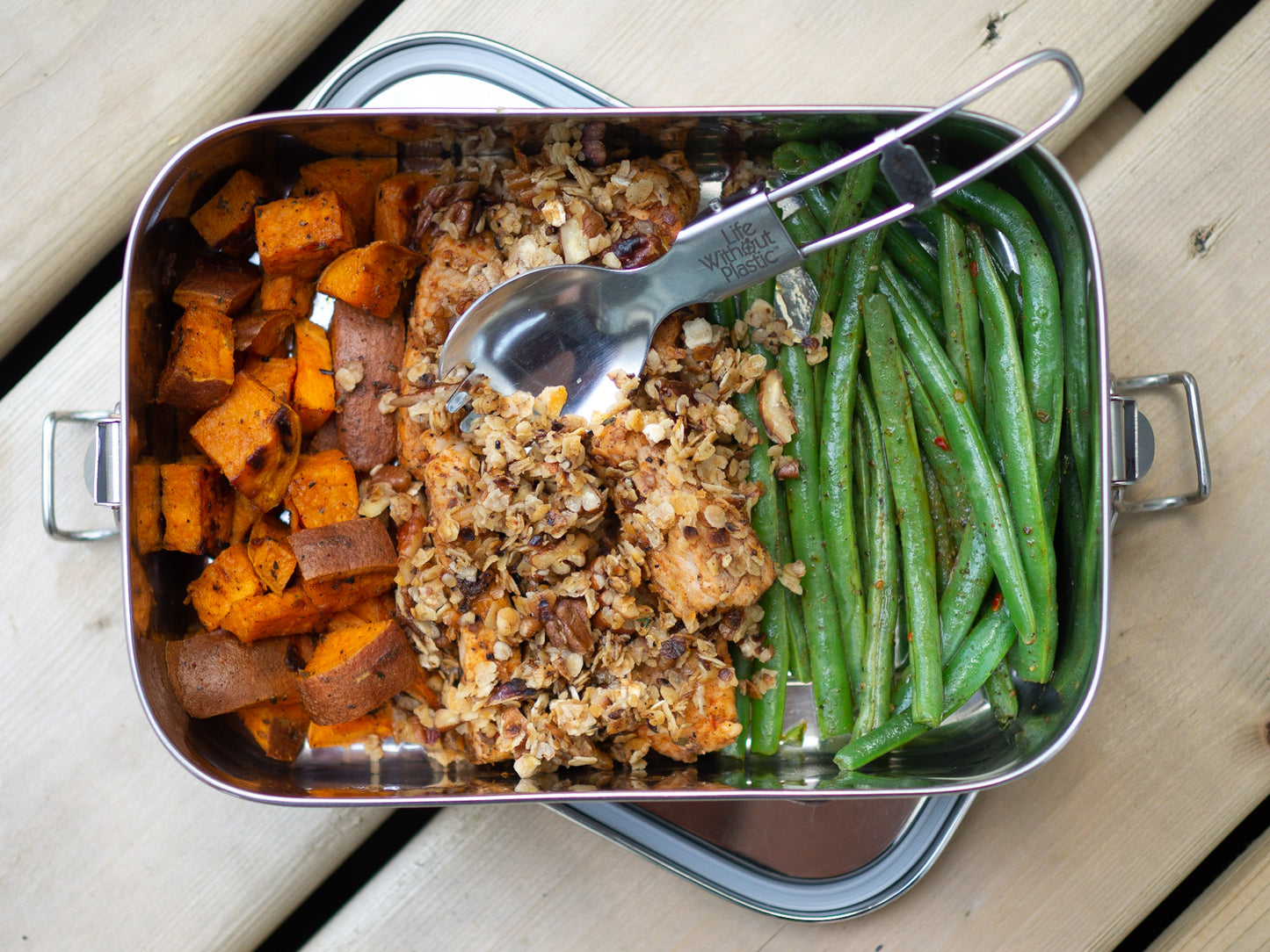 Stainless Steel Rectangular Food Storage Container with Seal - 1600 ml / 54 oz