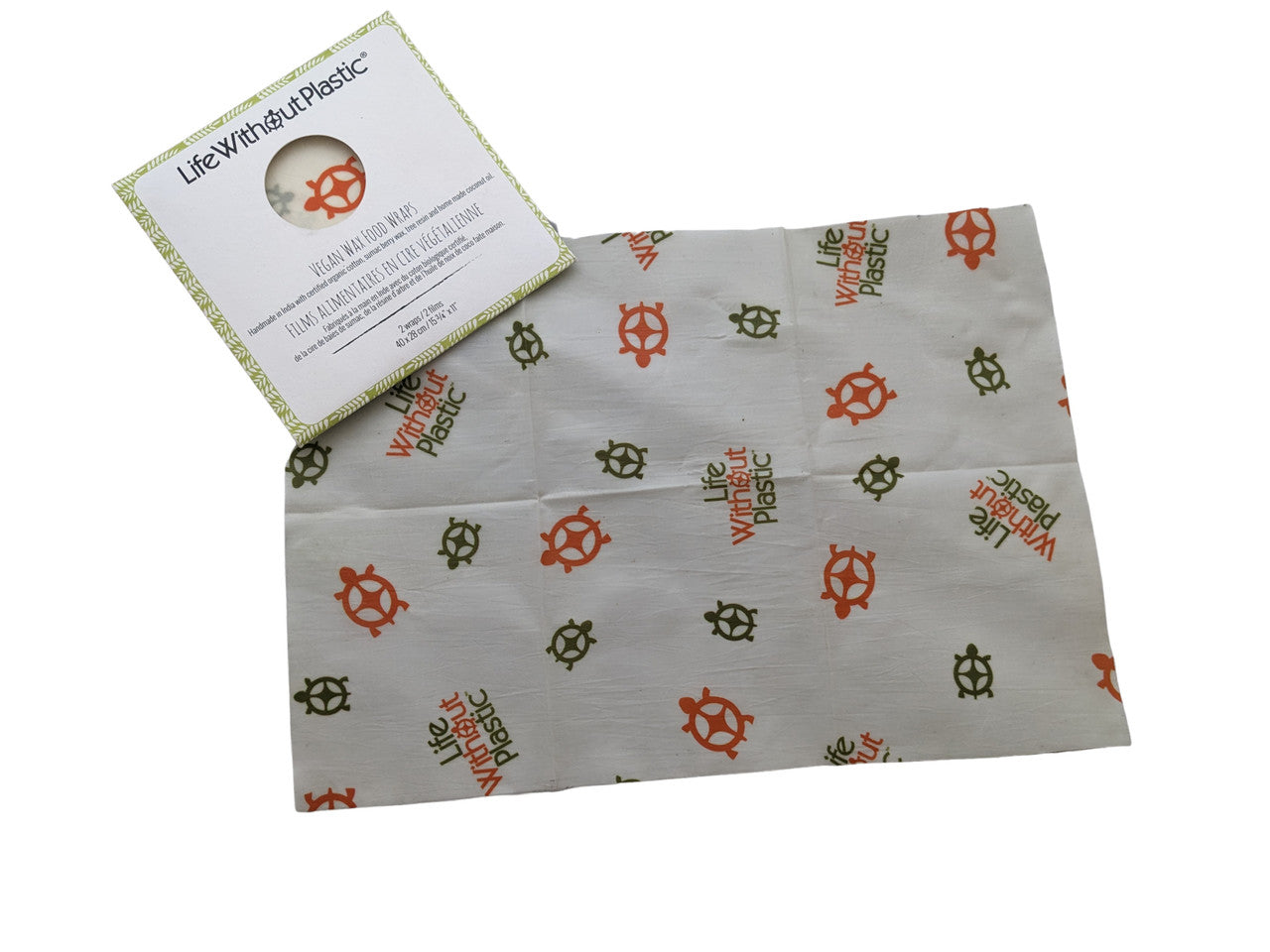 Plastic-Free Vegan Wax Food Wraps - 2 Large