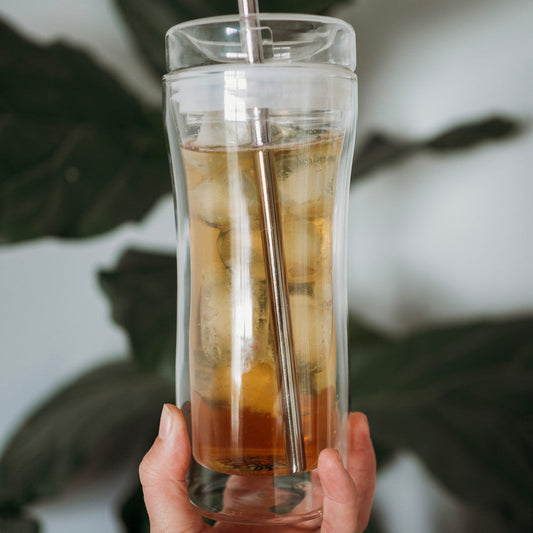 "Less Than Perfect" Double Wall Reusable Glass Travel Mug - 400 ml / 13.5 oz