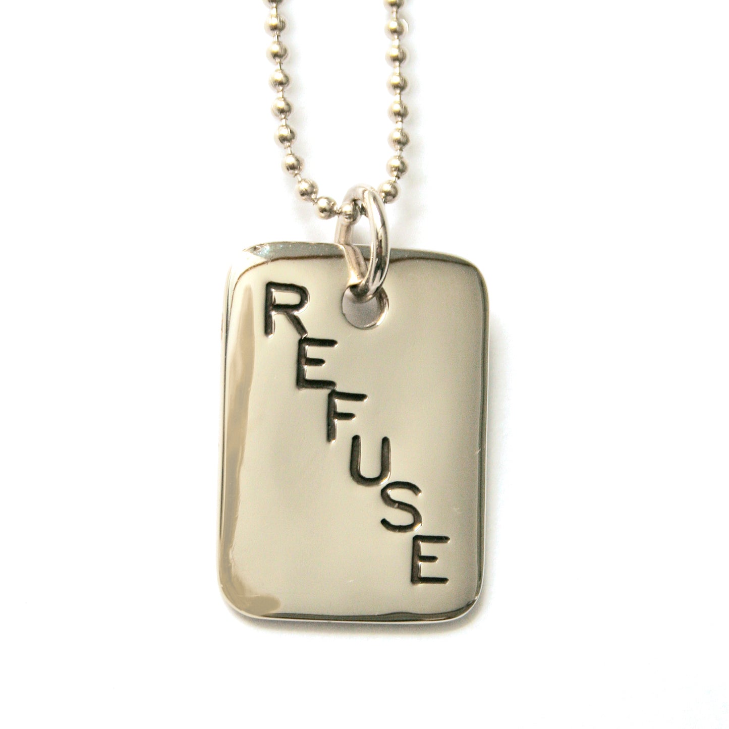 PPC Necklace - 'Refuse Plastic' - Silver